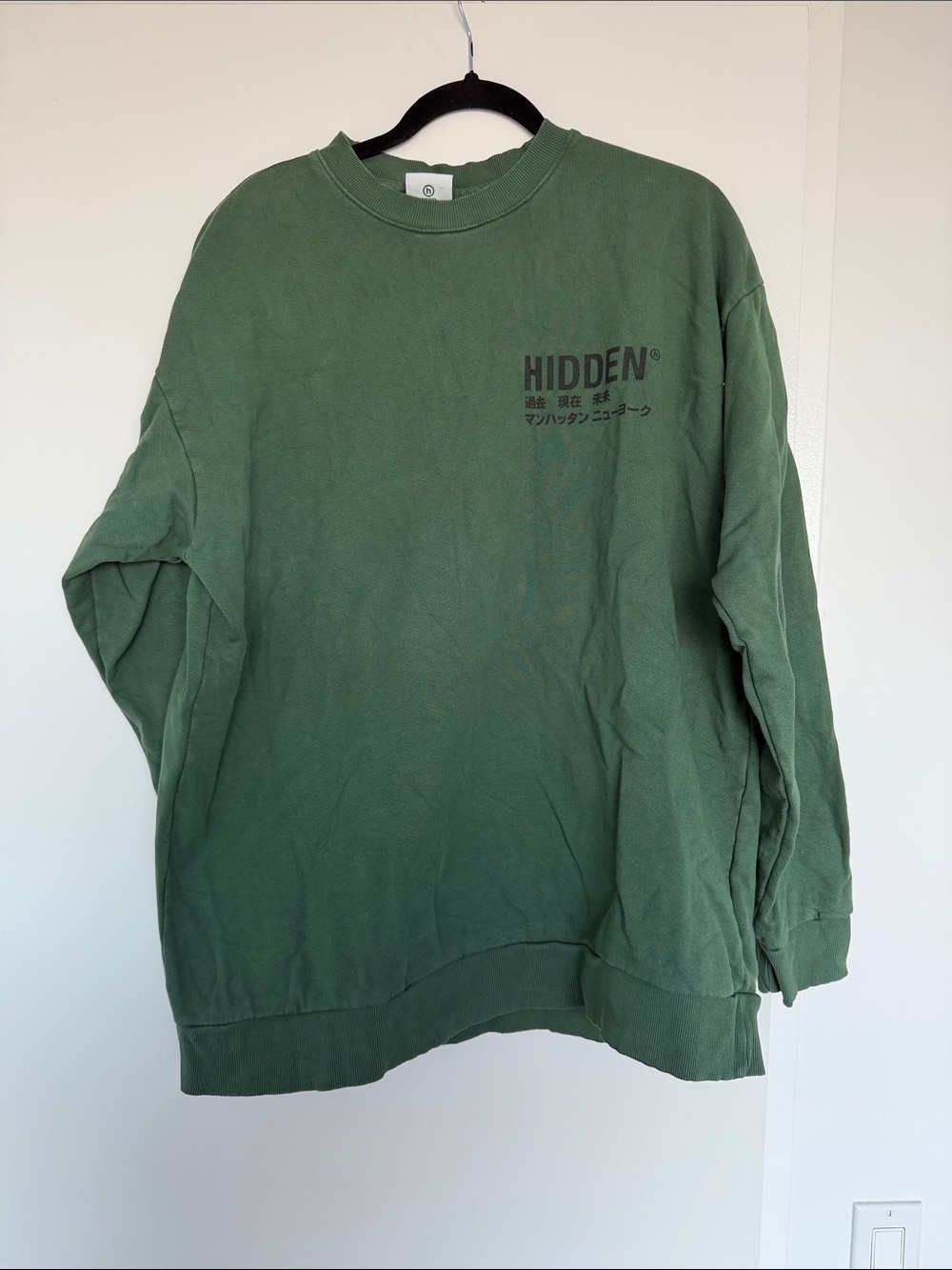 Hidden NY Logo Green Crewneck Sweater